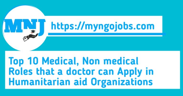 Position that a doctor can apply in humanitarian aid organization