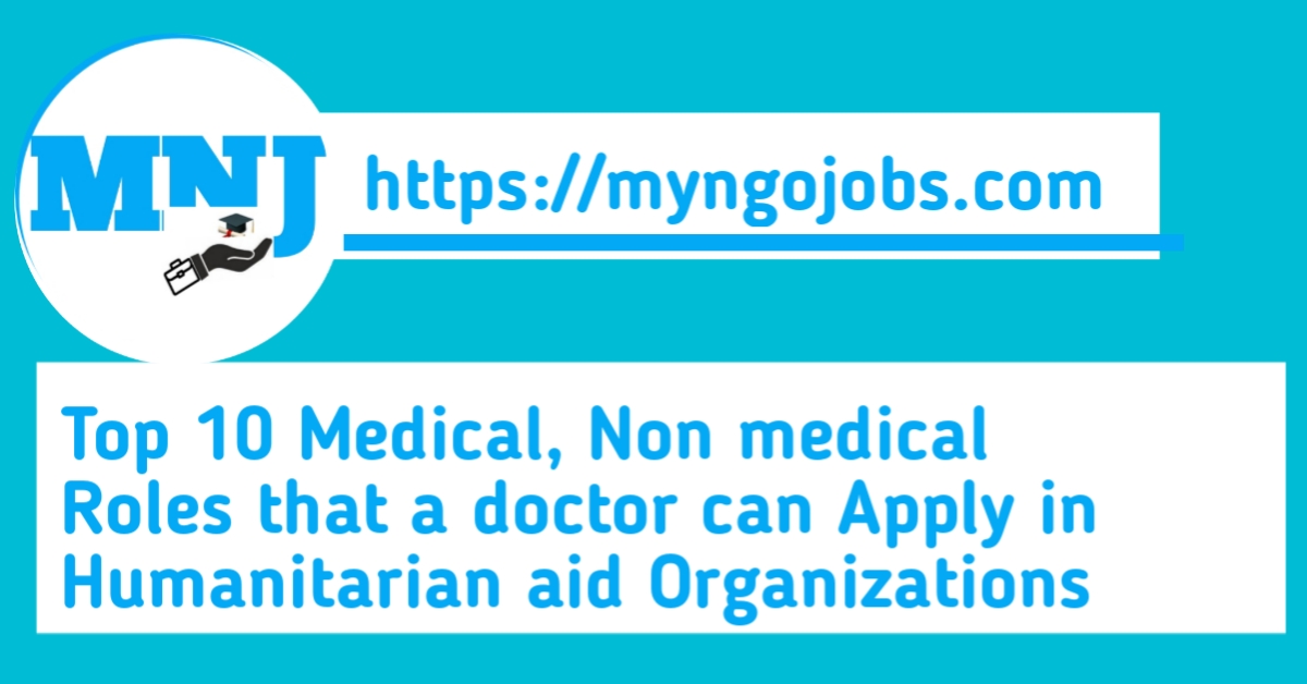 Position that a doctor can apply in humanitarian aid organization