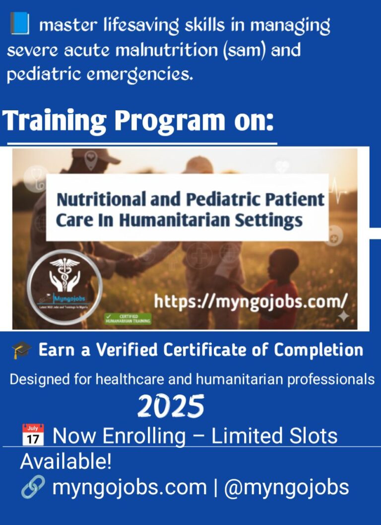 Professional Training In Nutritional and Pediatric Patient Care in Humanitarian Settings: December 50% Enrollment Discount